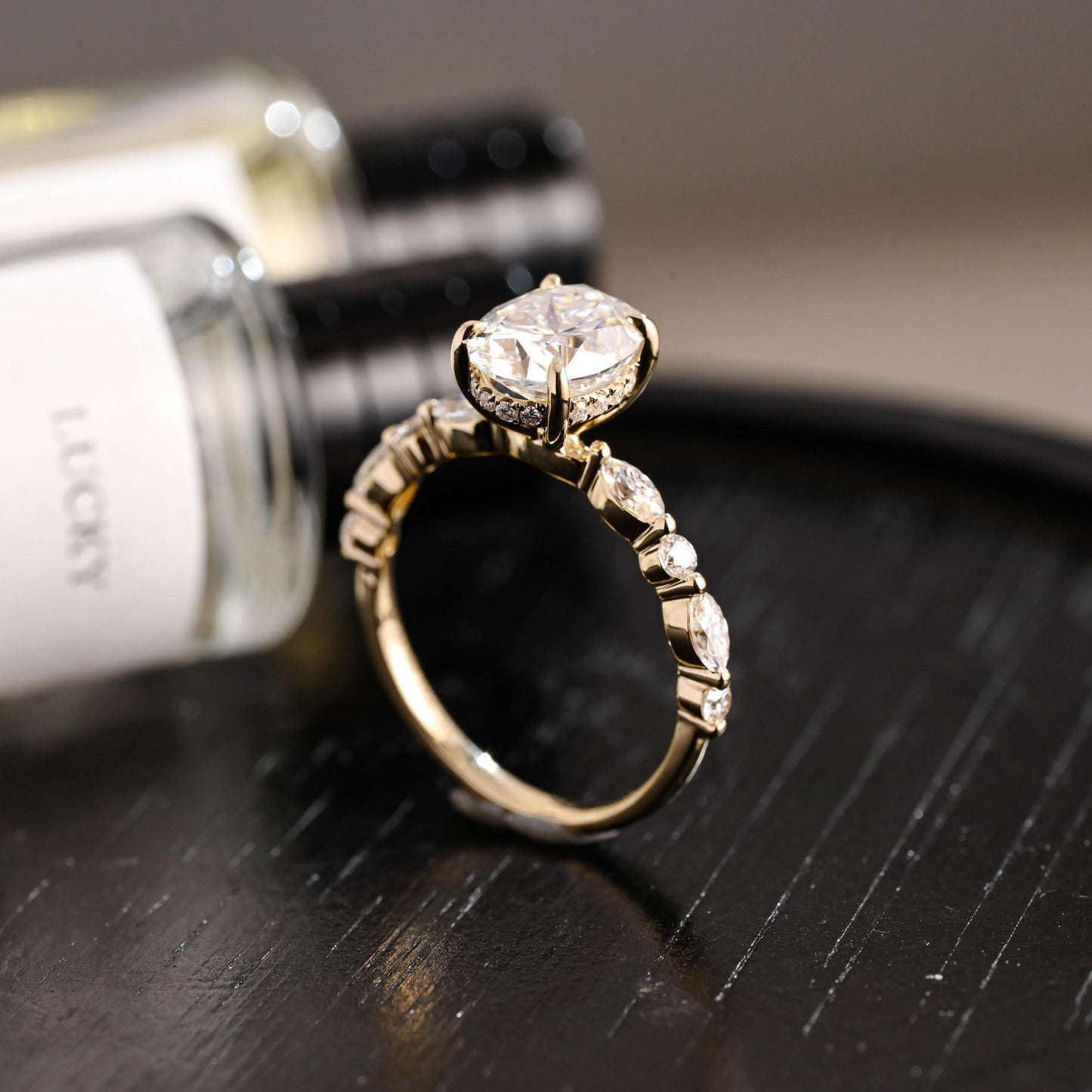 Round Halo, Pave & Split Shank Engagement Ring – 1.93 CT Lab Grown Diamond