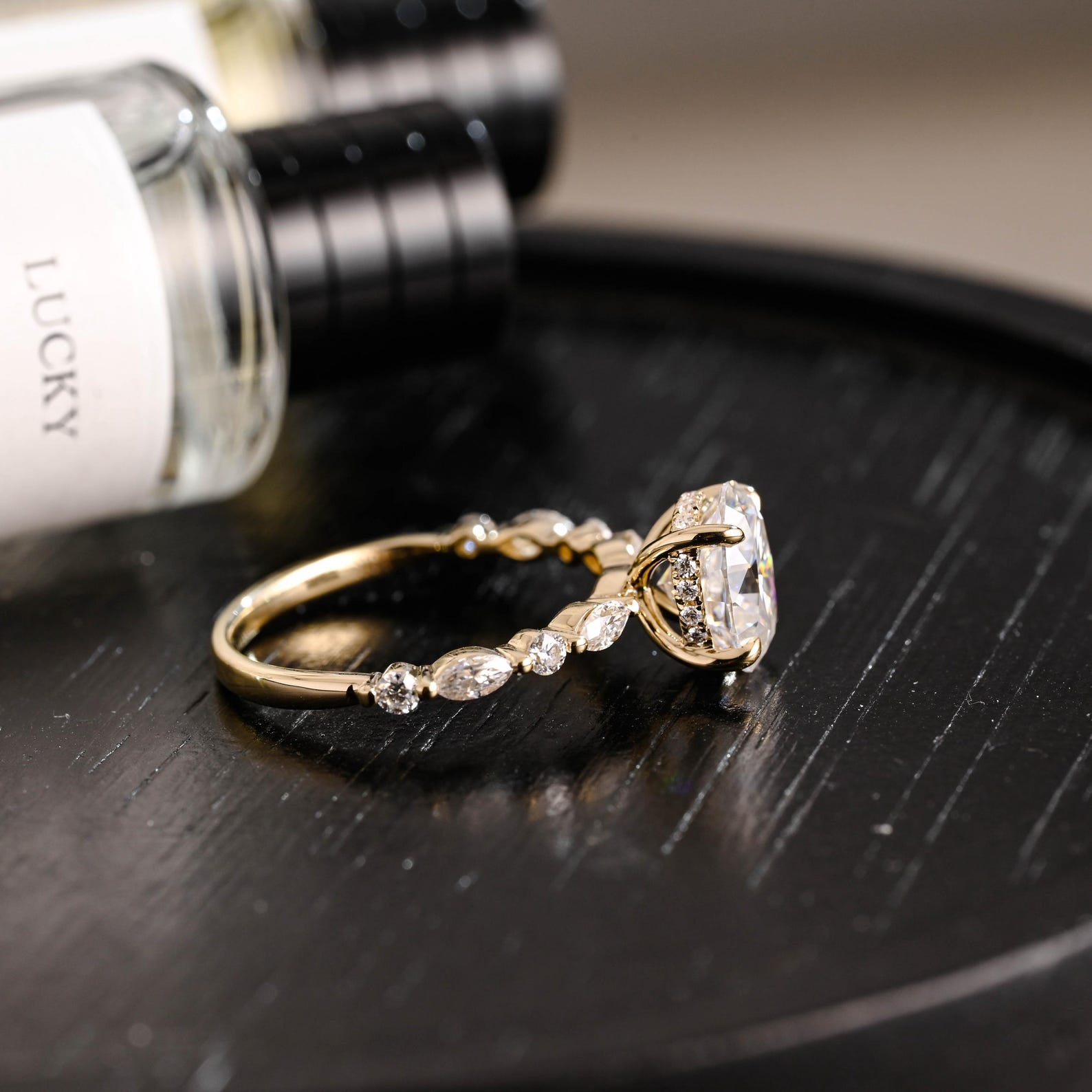 Round Halo, Pave & Split Shank Engagement Ring – 1.93 CT Lab Grown Diamond