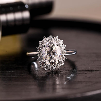 Round Halo, Pave & Split Shank Engagement Ring – 1.93 CT Lab Grown Diamond