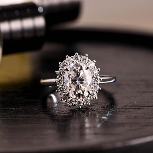 Round Halo, Pave & Split Shank Engagement Ring – 1.93 CT Lab Grown Diamond