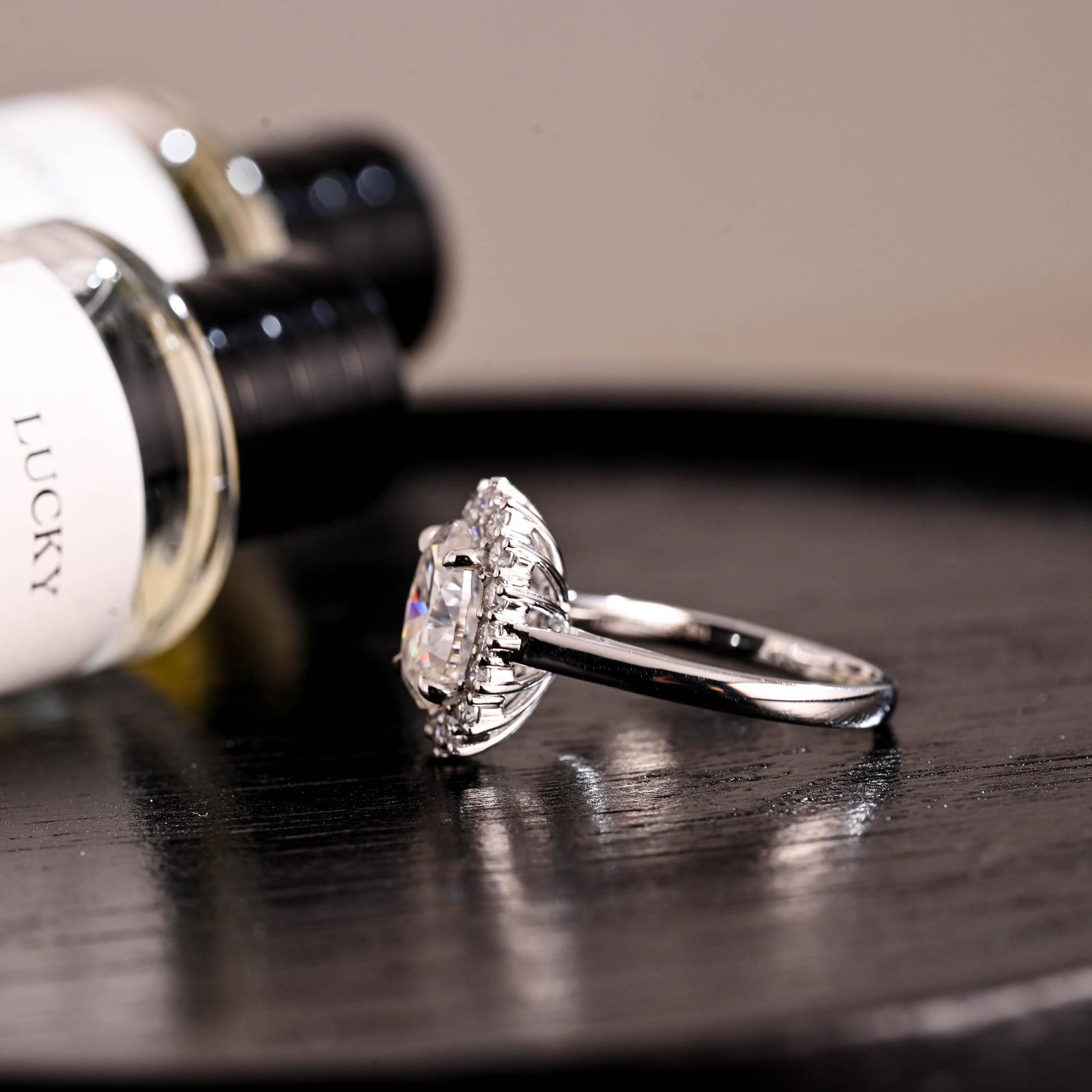 Round Halo, Pave & Split Shank Engagement Ring – 1.93 CT Lab Grown Diamond