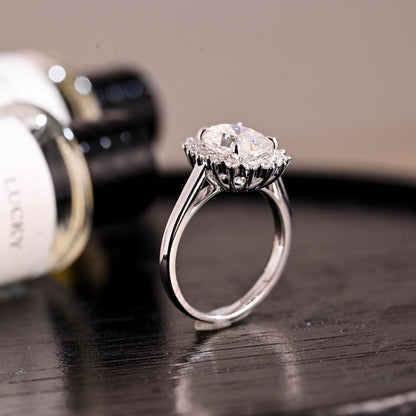Round Halo, Pave & Split Shank Engagement Ring – 1.93 CT Lab Grown Diamond