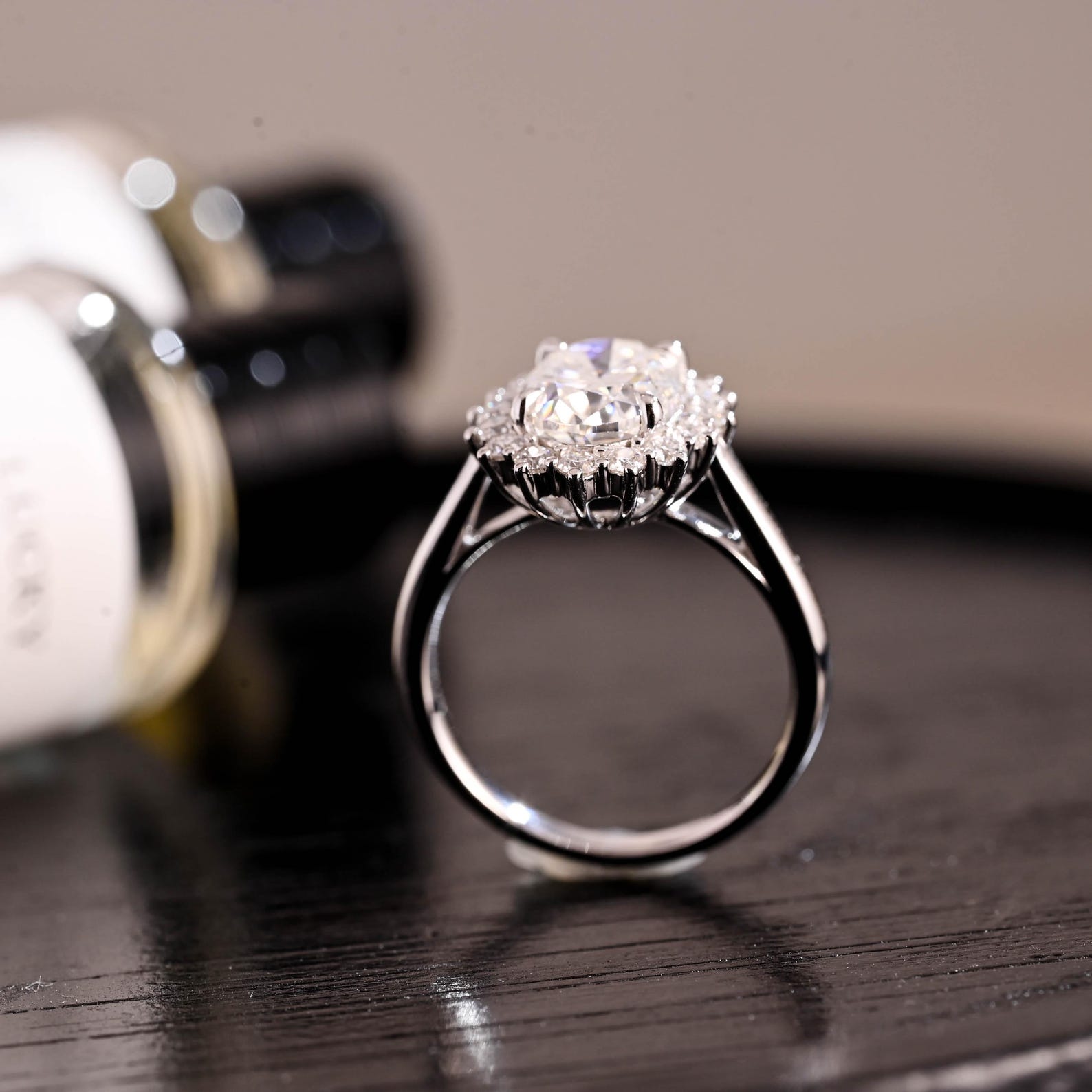 Round Halo, Pave & Split Shank Engagement Ring – 1.93 CT Lab Grown Diamond