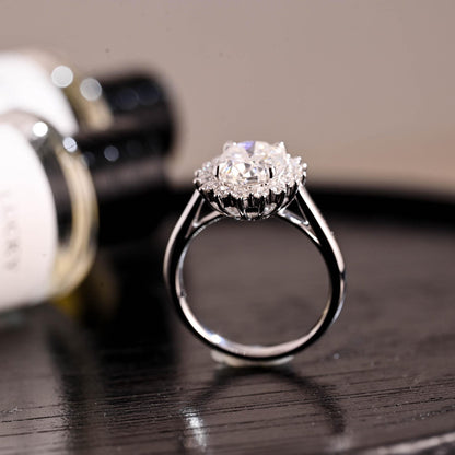 Round Halo, Pave & Split Shank Engagement Ring – 1.93 CT Lab Grown Diamond