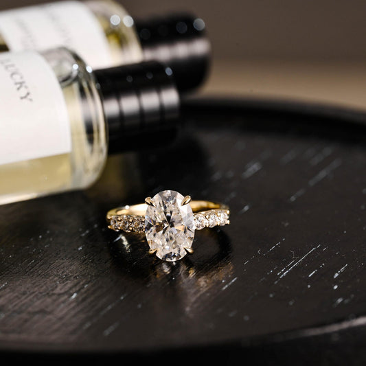 Round Halo, Pave & Split Shank Engagement Ring – 1.93 CT Lab Grown Diamond