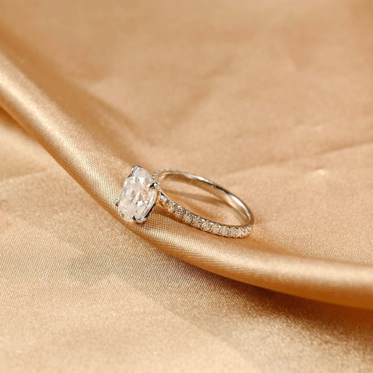 Round Halo, Pave & Split Shank Engagement Ring – 1.93 CT Lab Grown Diamond