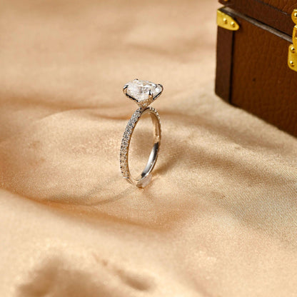 Round Halo, Pave & Split Shank Engagement Ring – 1.93 CT Lab Grown Diamond