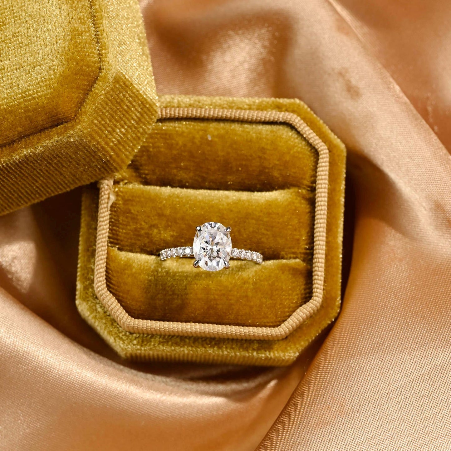Round Halo, Pave & Split Shank Engagement Ring – 1.93 CT Lab Grown Diamond