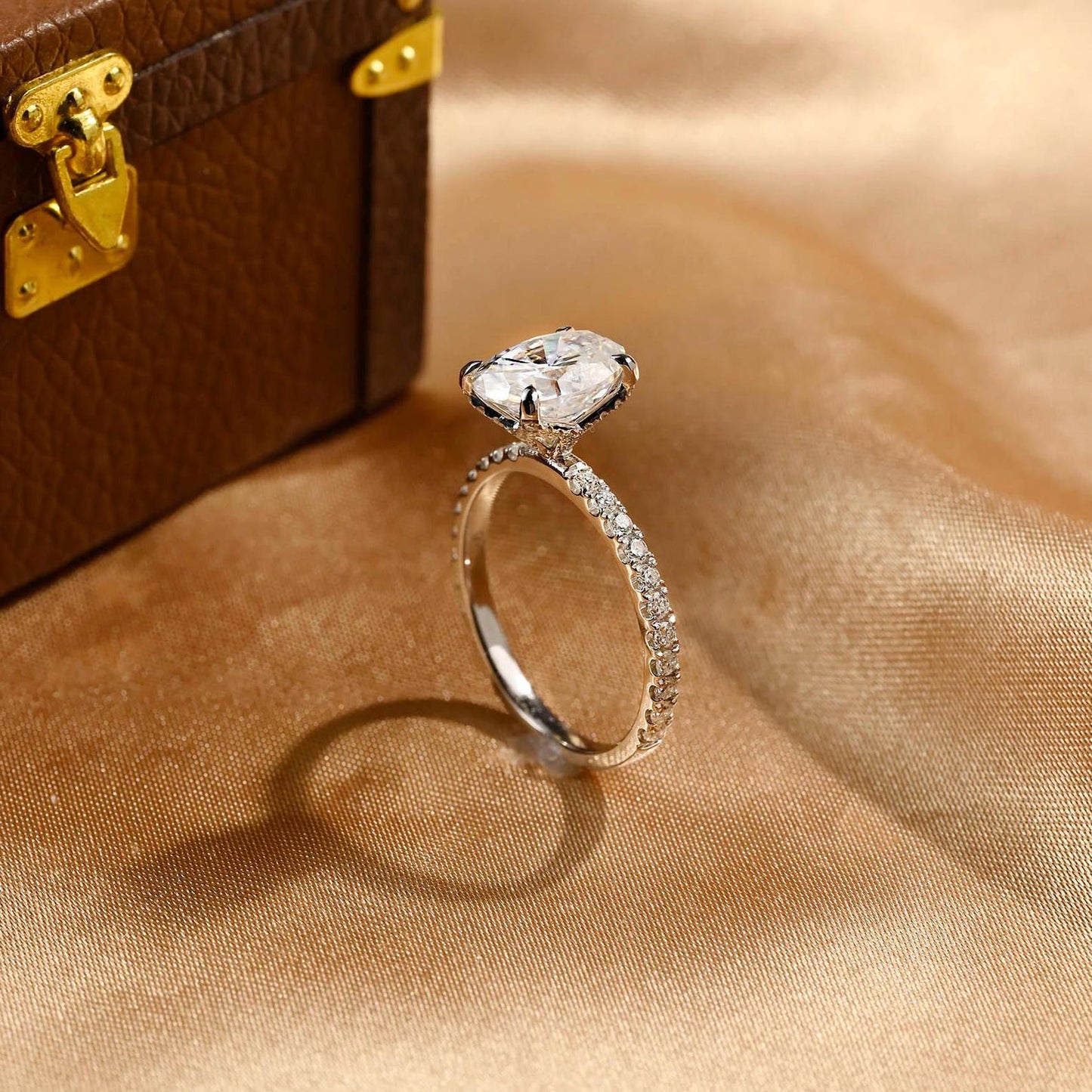 Round Halo, Pave & Split Shank Engagement Ring – 1.93 CT Lab Grown Diamond