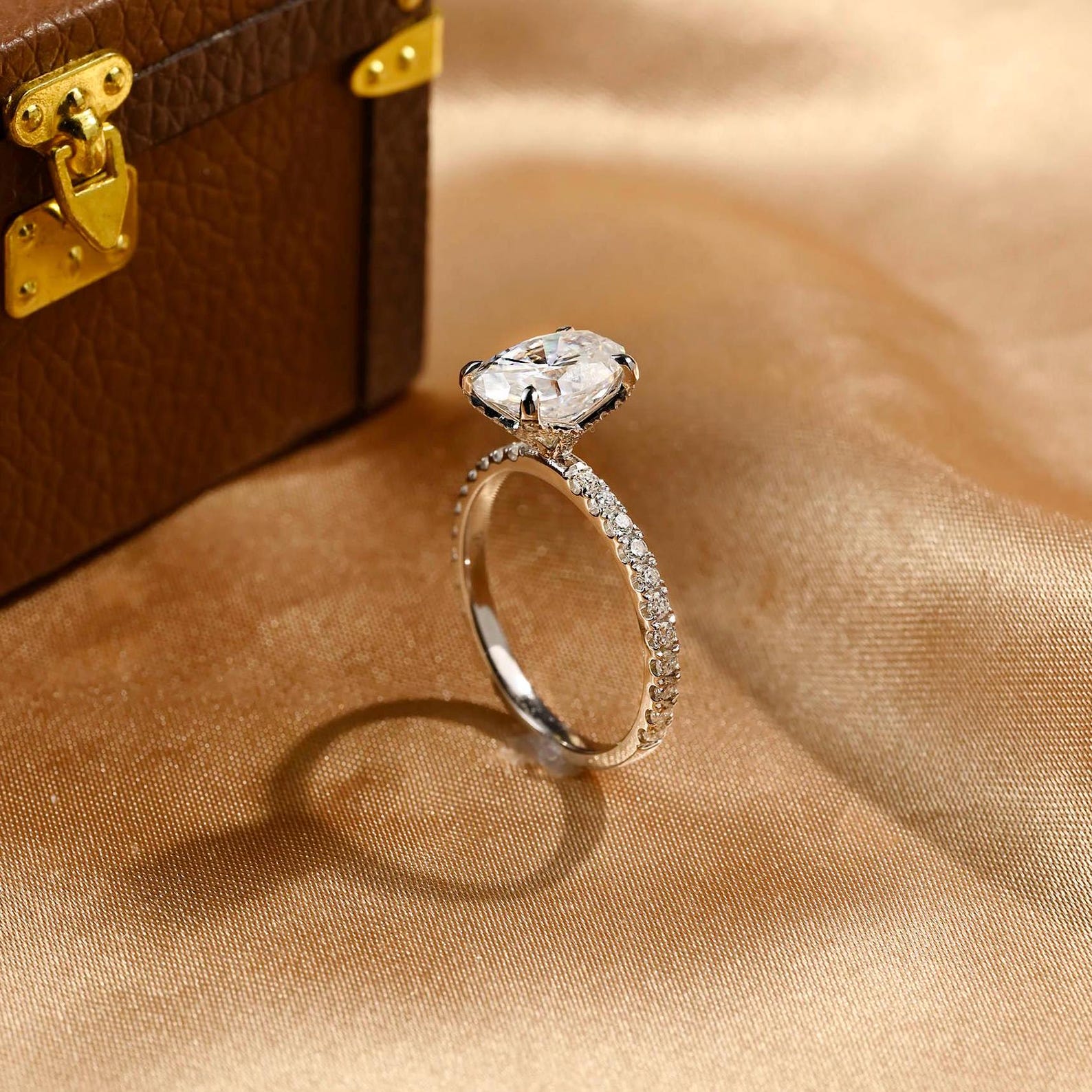Round Halo, Pave & Split Shank Engagement Ring – 1.93 CT Lab Grown Diamond
