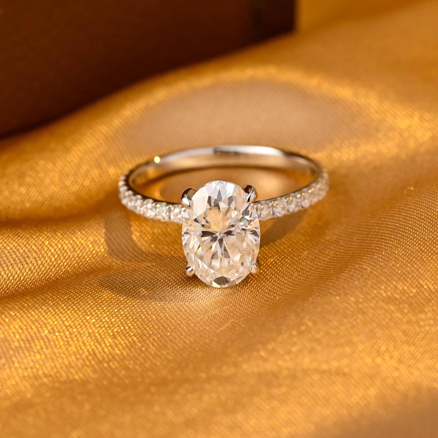 Round Halo, Pave & Split Shank Engagement Ring – 1.93 CT Lab Grown Diamond