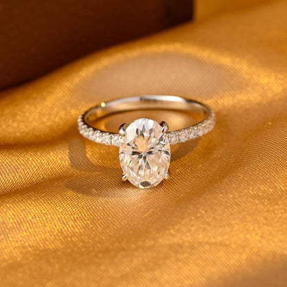 Round Halo, Pave & Split Shank Engagement Ring – 1.93 CT Lab Grown Diamond