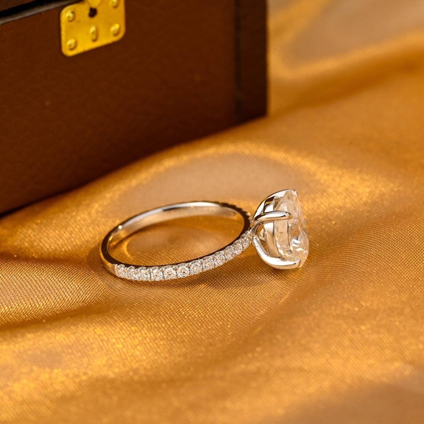 Round Halo, Pave & Split Shank Engagement Ring – 1.93 CT Lab Grown Diamond
