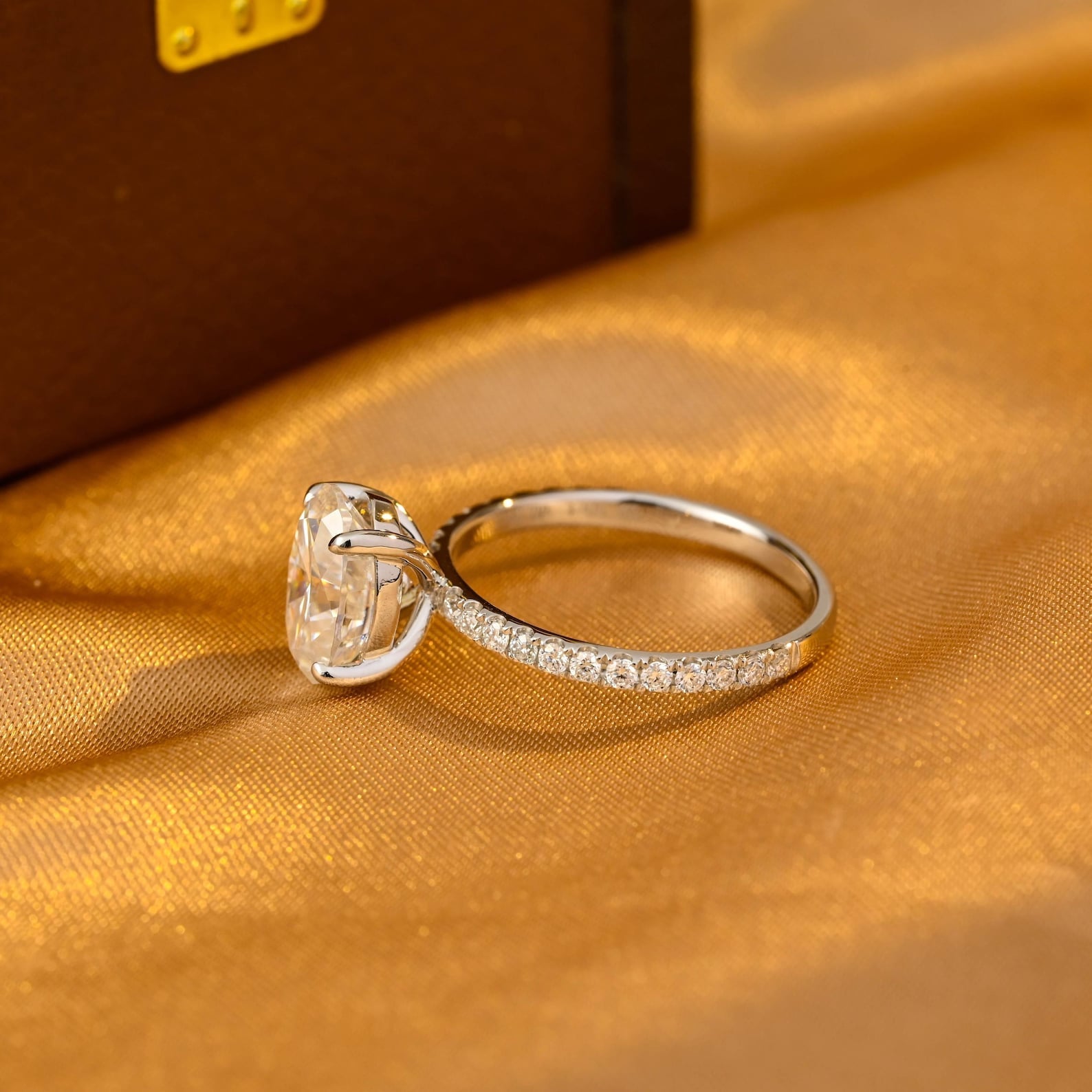 Round Halo, Pave & Split Shank Engagement Ring – 1.93 CT Lab Grown Diamond
