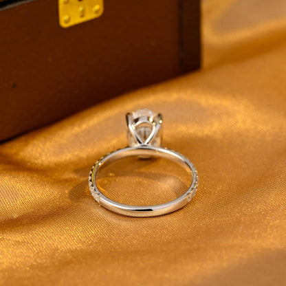 Round Halo, Pave & Split Shank Engagement Ring – 1.93 CT Lab Grown Diamond