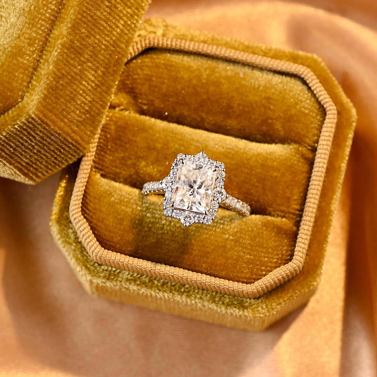 Round Halo, Pave & Split Shank Engagement Ring – 1.93 CT Lab Grown Diamond