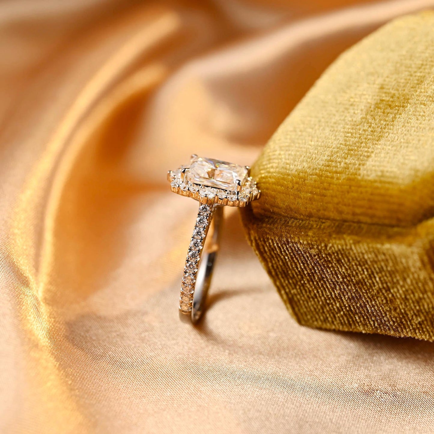 Round Halo, Pave & Split Shank Engagement Ring – 1.93 CT Lab Grown Diamond