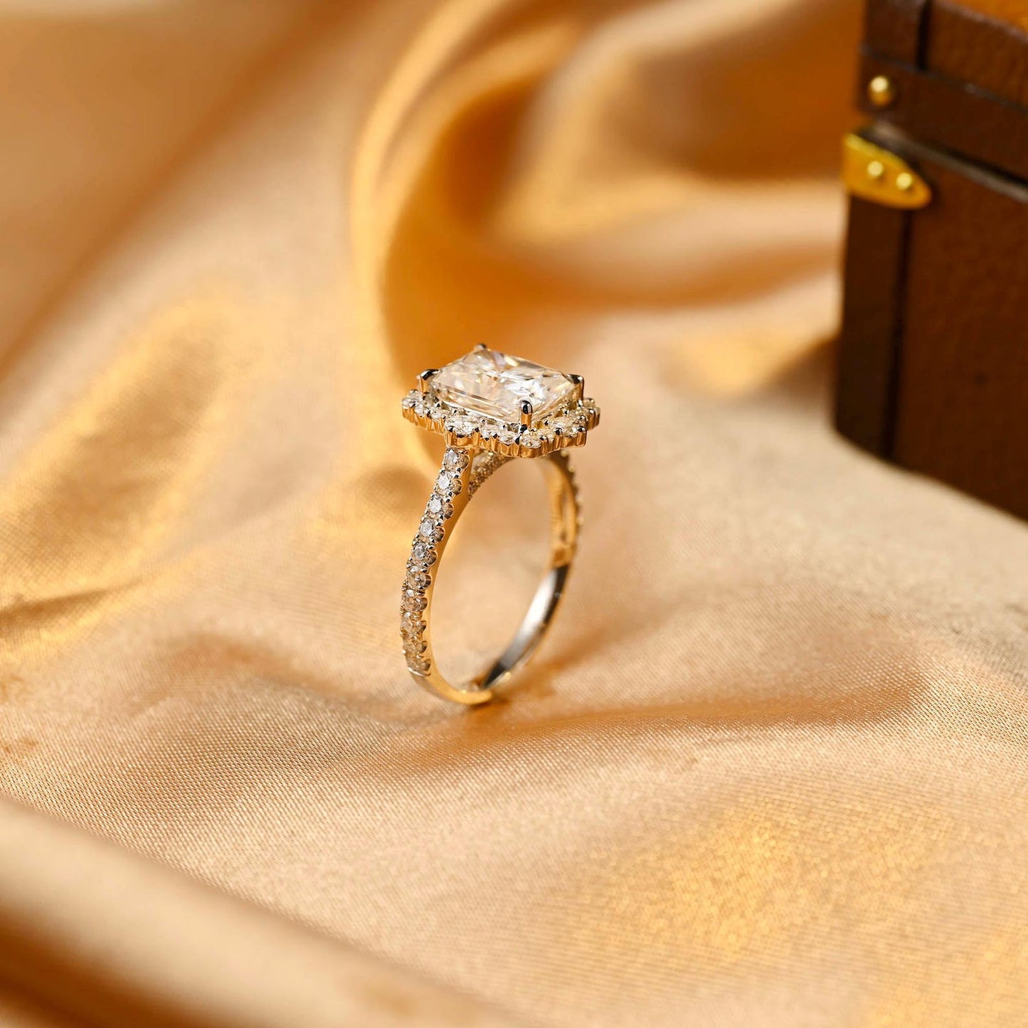 Round Halo, Pave & Split Shank Engagement Ring – 1.93 CT Lab Grown Diamond