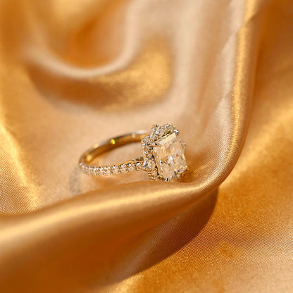 Round Halo, Pave & Split Shank Engagement Ring – 1.93 CT Lab Grown Diamond