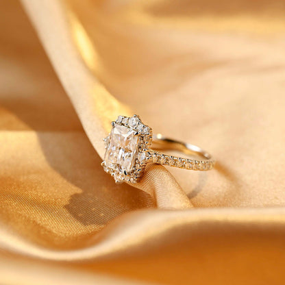 Round Halo, Pave & Split Shank Engagement Ring – 1.93 CT Lab Grown Diamond