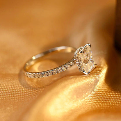 Round Halo, Pave & Split Shank Engagement Ring – 1.93 CT Lab Grown Diamond
