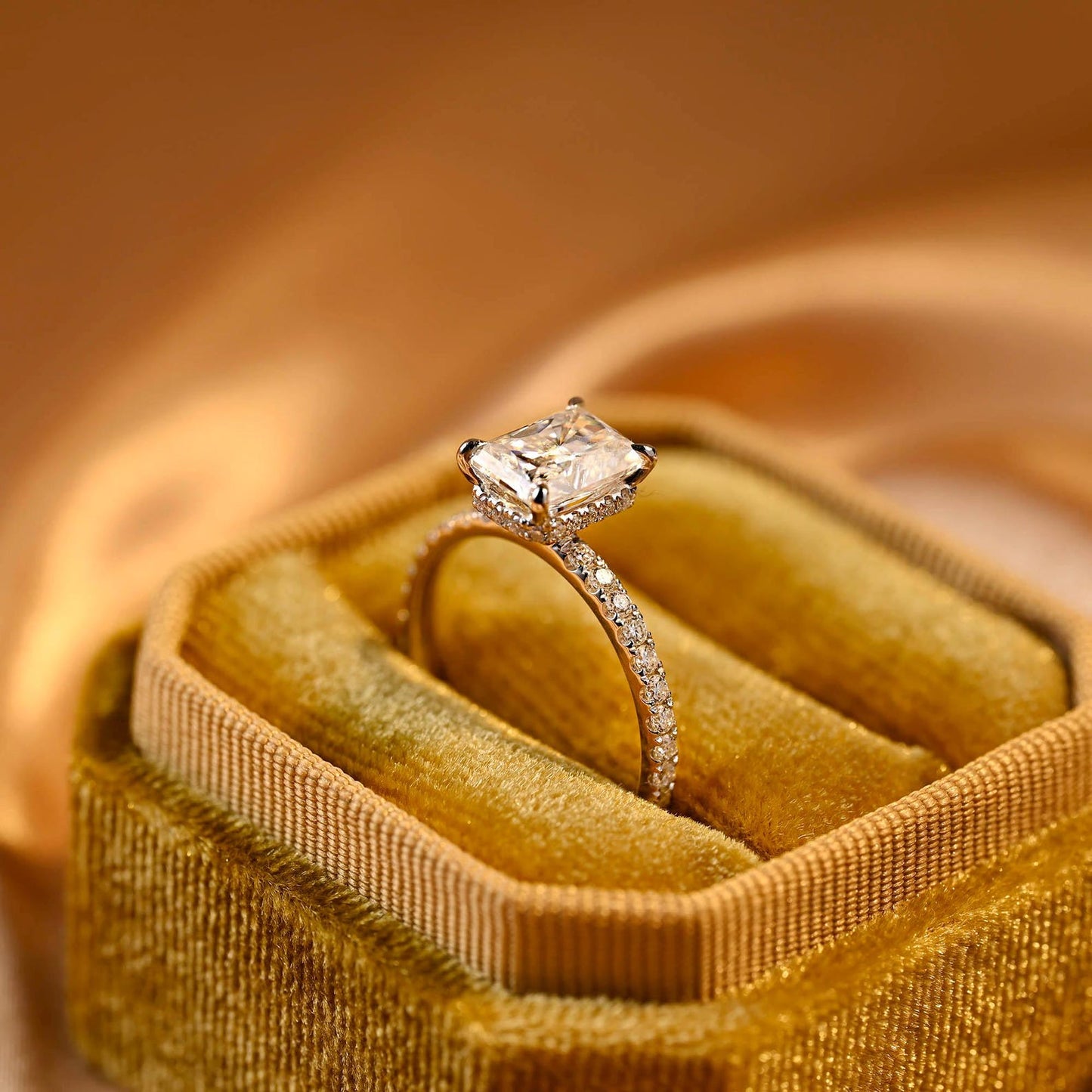 Round Halo, Pave & Split Shank Engagement Ring – 1.93 CT Lab Grown Diamond