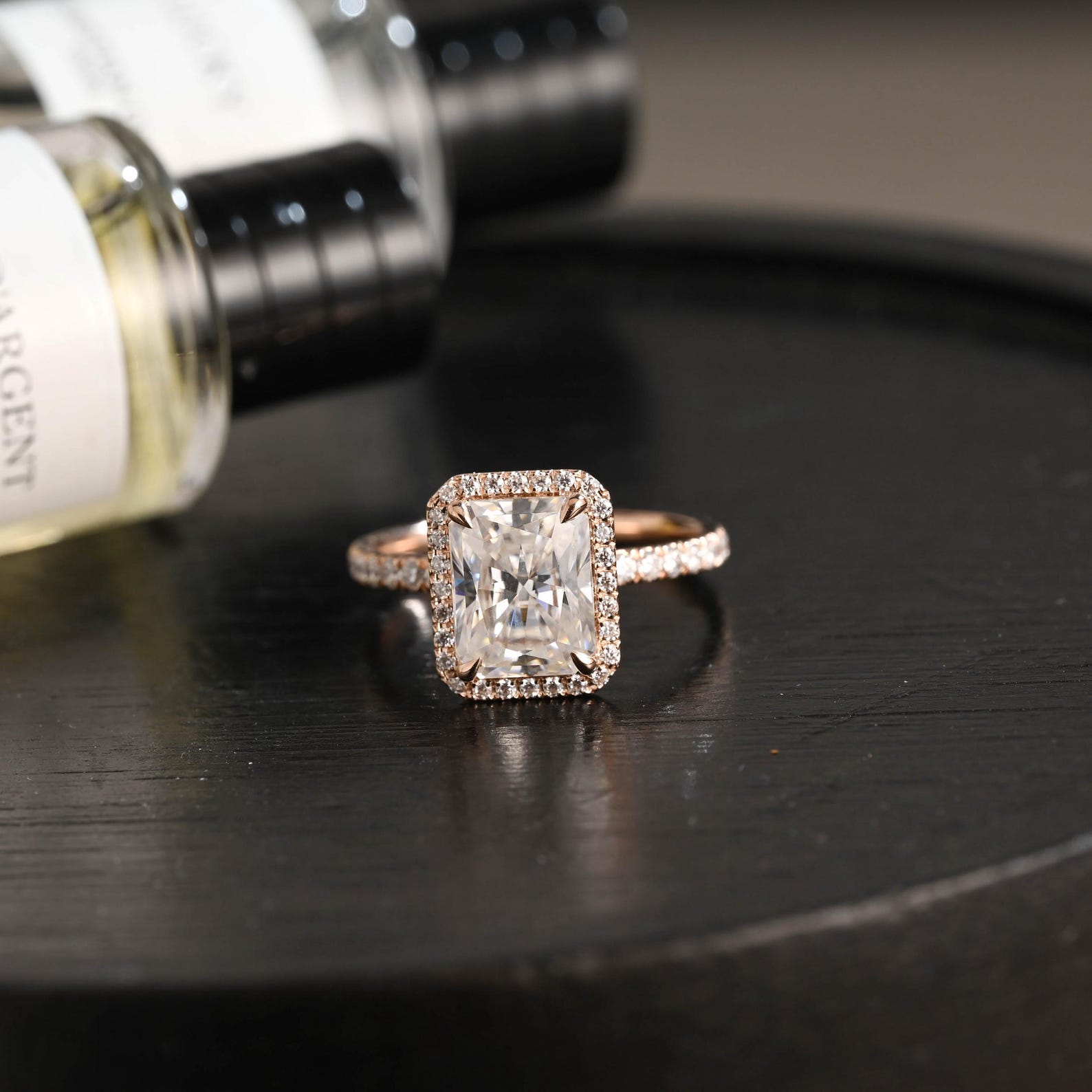 Round Halo, Pave & Split Shank Engagement Ring – 1.93 CT Lab Grown Diamond