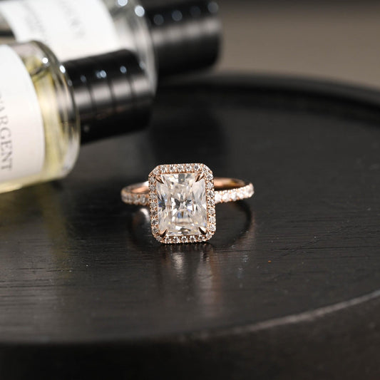 Round Halo, Pave & Split Shank Engagement Ring – 1.93 CT Lab Grown Diamond
