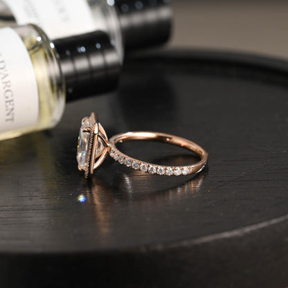 Round Halo, Pave & Split Shank Engagement Ring – 1.93 CT Lab Grown Diamond