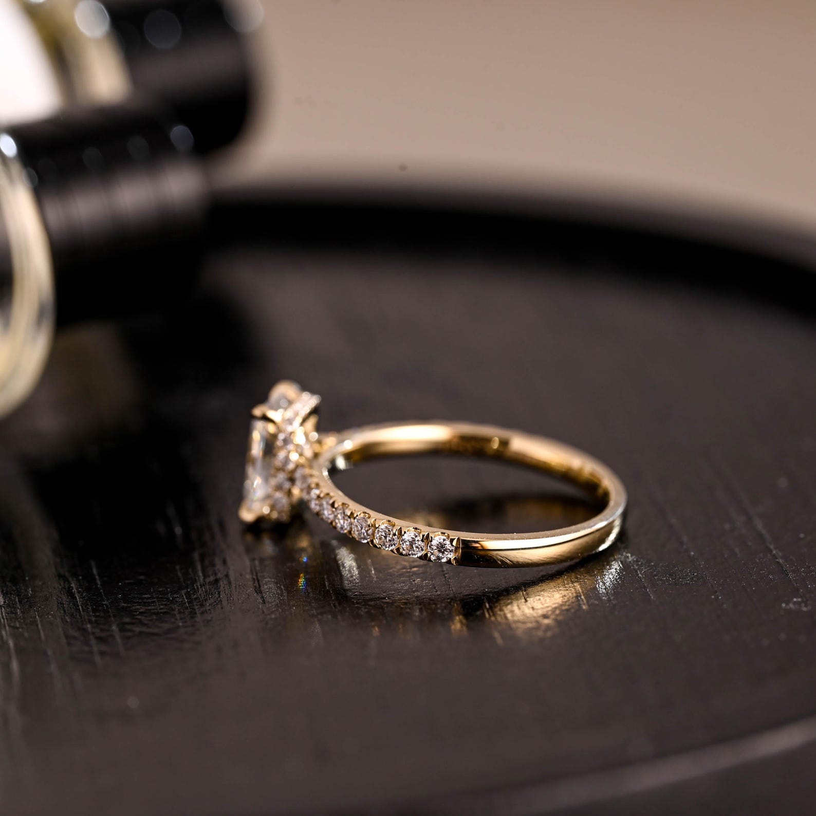 Round Halo, Pave & Split Shank Engagement Ring – 1.93 CT Lab Grown Diamond