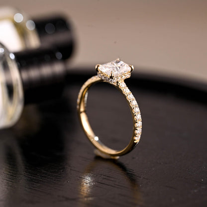 Round Halo, Pave & Split Shank Engagement Ring – 1.93 CT Lab Grown Diamond