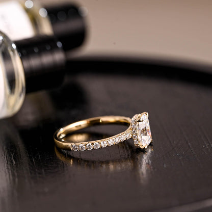 Round Halo, Pave & Split Shank Engagement Ring – 1.93 CT Lab Grown Diamond