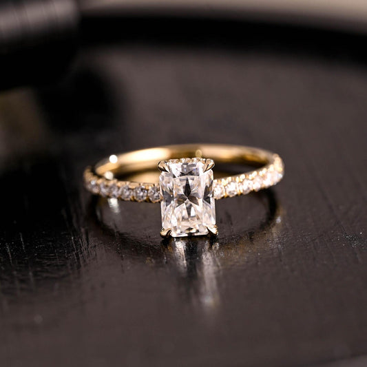 Round Halo, Pave & Split Shank Engagement Ring – 1.93 CT Lab Grown Diamond