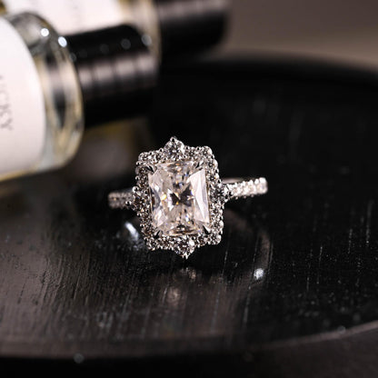 Round Halo, Pave & Split Shank Engagement Ring – 1.93 CT Lab Grown Diamond