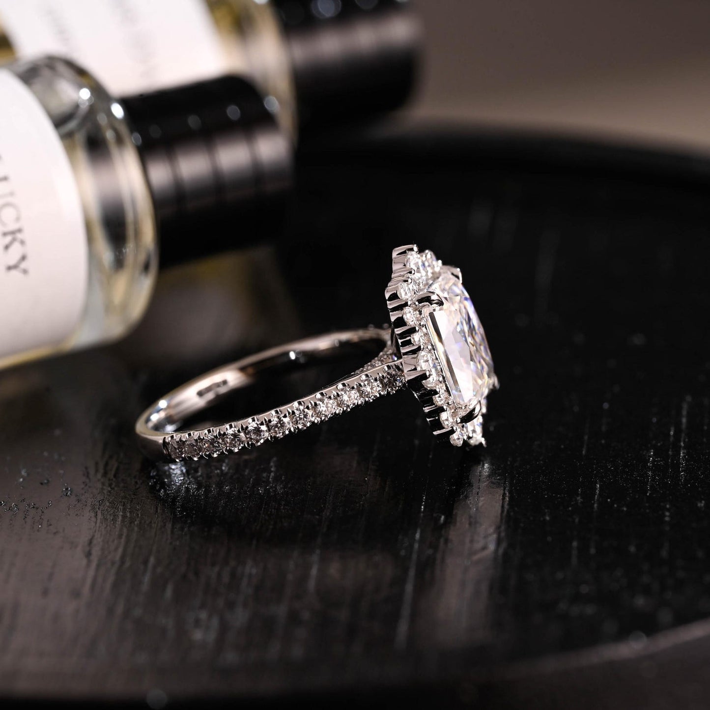 Round Halo, Pave & Split Shank Engagement Ring – 1.93 CT Lab Grown Diamond