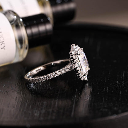 Round Halo, Pave & Split Shank Engagement Ring – 1.93 CT Lab Grown Diamond