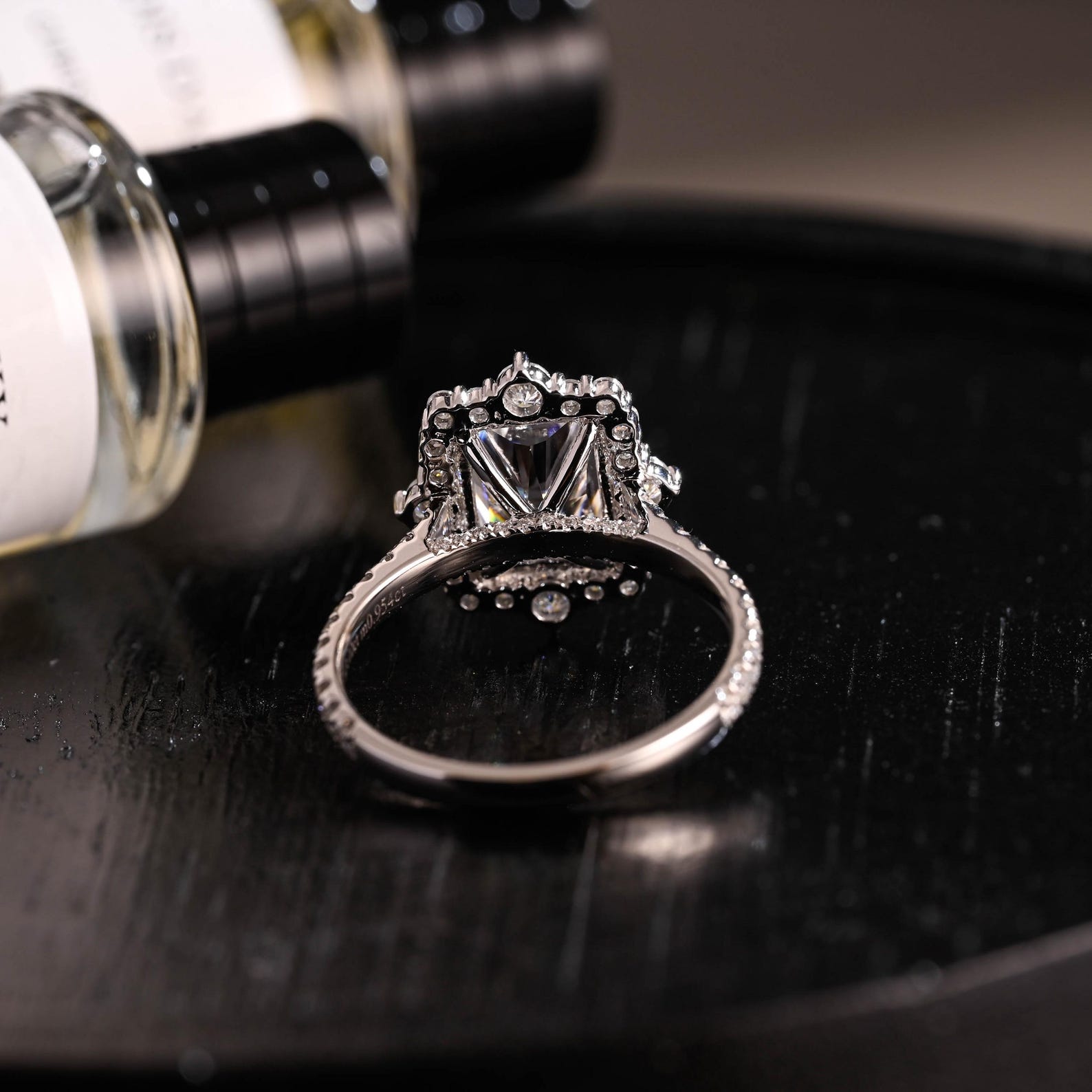 Round Halo, Pave & Split Shank Engagement Ring – 1.93 CT Lab Grown Diamond