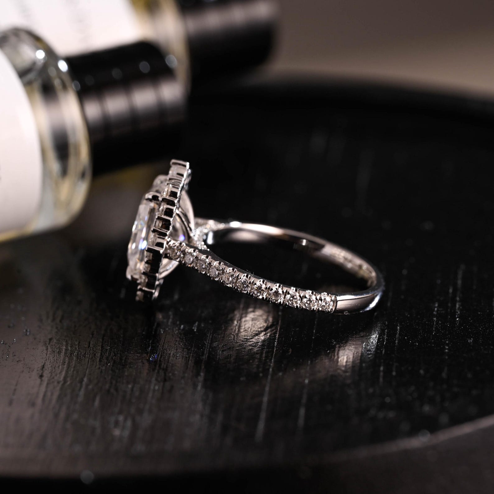 Round Halo, Pave & Split Shank Engagement Ring – 1.93 CT Lab Grown Diamond