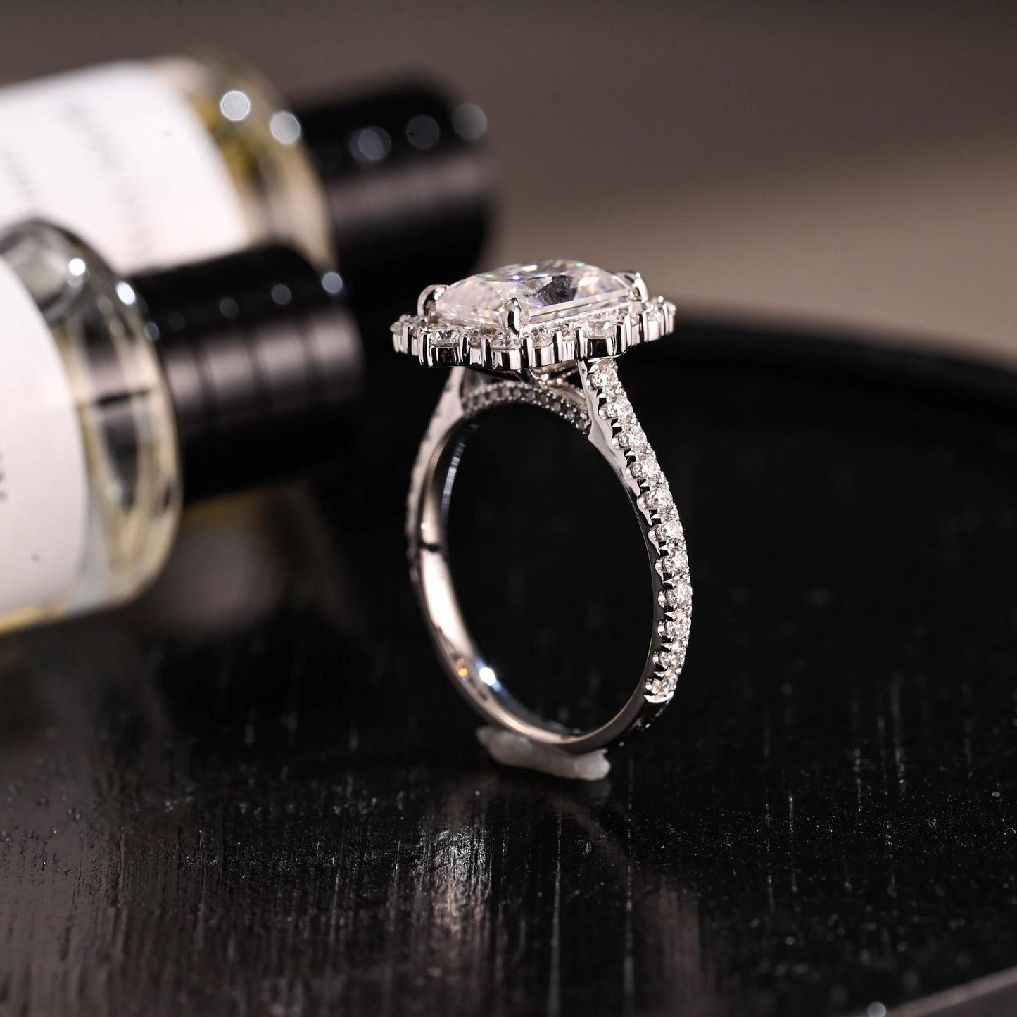 Round Halo, Pave & Split Shank Engagement Ring – 1.93 CT Lab Grown Diamond