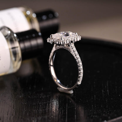 Round Halo, Pave & Split Shank Engagement Ring – 1.93 CT Lab Grown Diamond