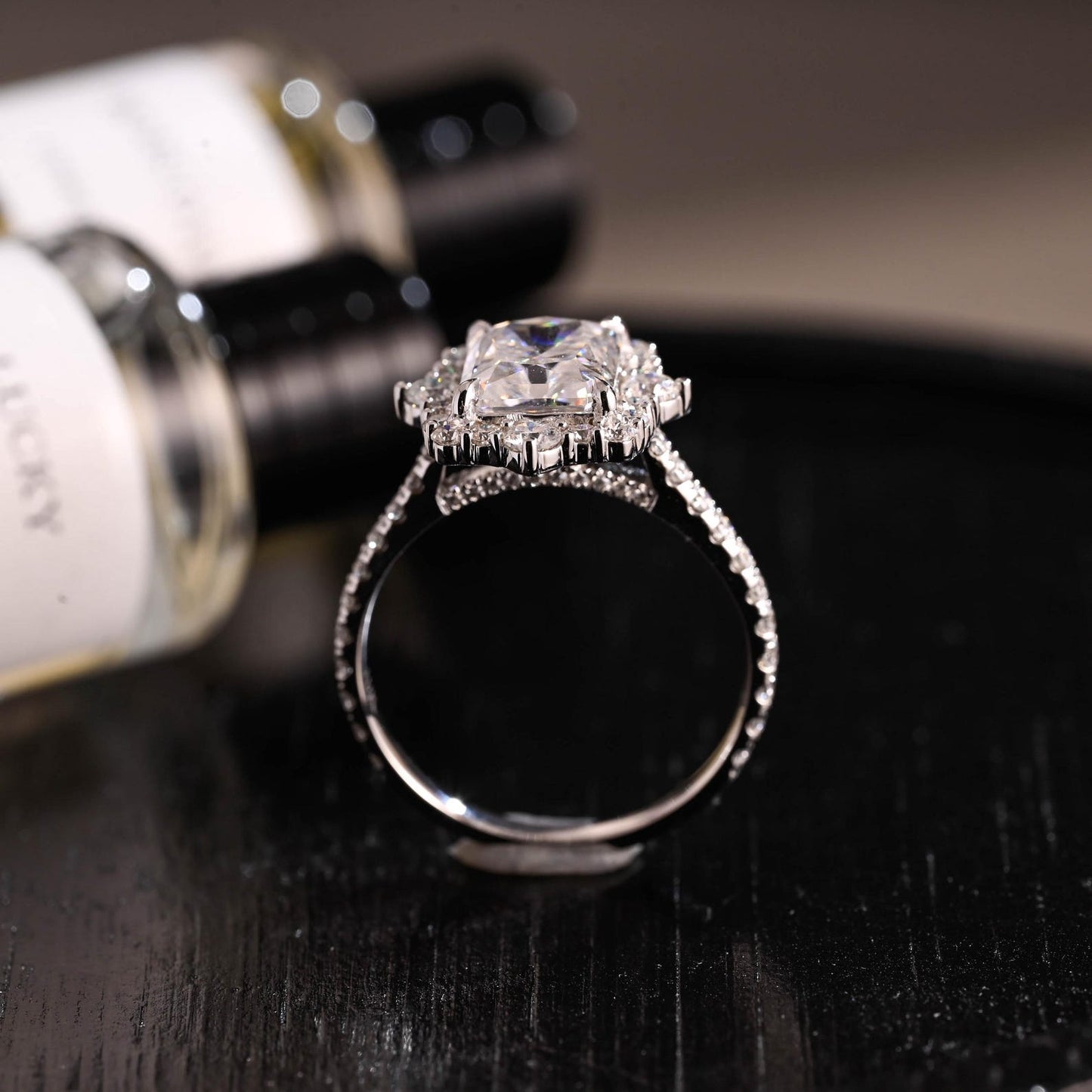 Round Halo, Pave & Split Shank Engagement Ring – 1.93 CT Lab Grown Diamond