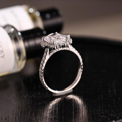 Round Halo, Pave & Split Shank Engagement Ring – 1.93 CT Lab Grown Diamond