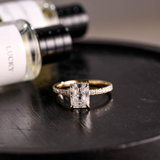 Round Halo, Pave & Split Shank Engagement Ring – 1.93 CT Lab Grown Diamond