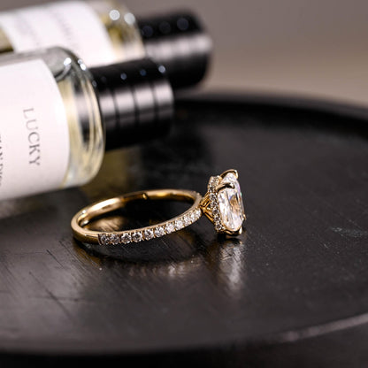 Round Halo, Pave & Split Shank Engagement Ring – 1.93 CT Lab Grown Diamond