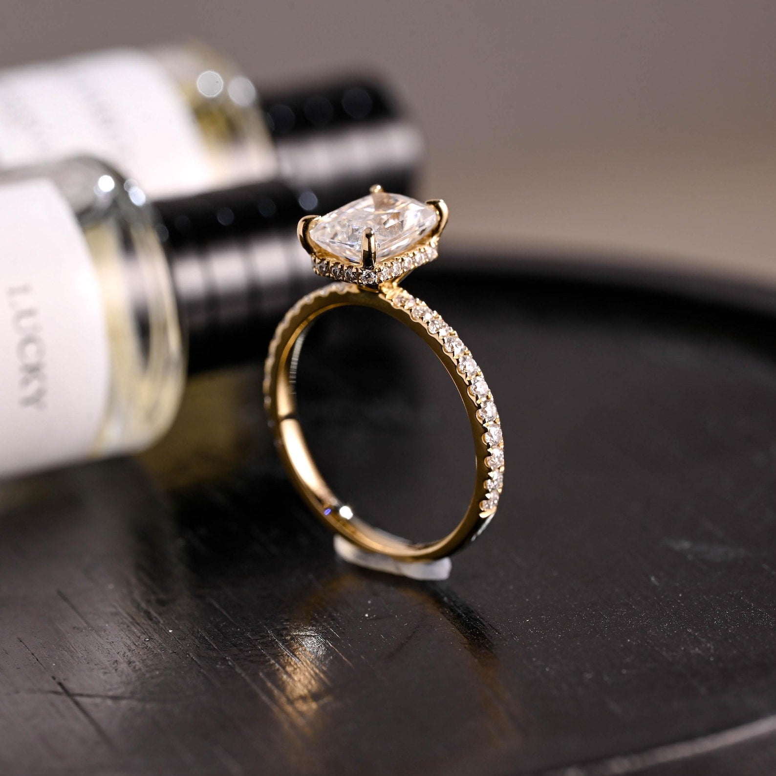 Round Halo, Pave & Split Shank Engagement Ring – 1.93 CT Lab Grown Diamond