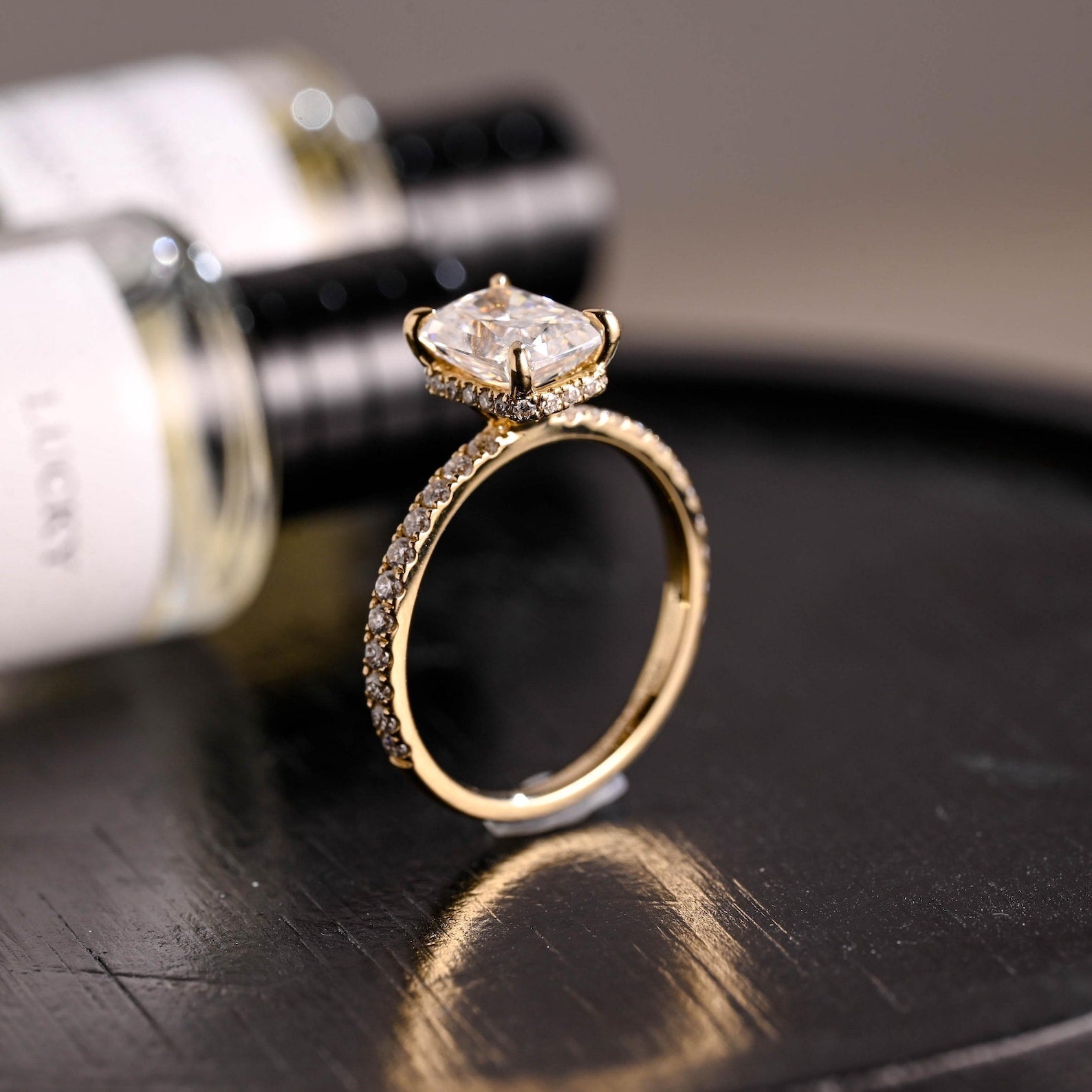 Round Halo, Pave & Split Shank Engagement Ring – 1.93 CT Lab Grown Diamond