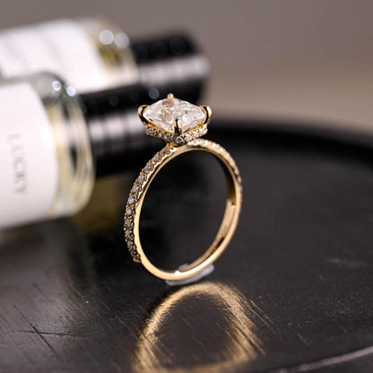 Round Halo, Pave & Split Shank Engagement Ring – 1.93 CT Lab Grown Diamond