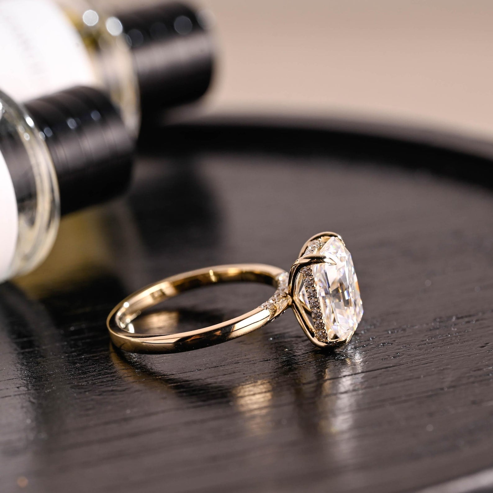 Round Halo, Pave & Split Shank Engagement Ring – 1.93 CT Lab Grown Diamond