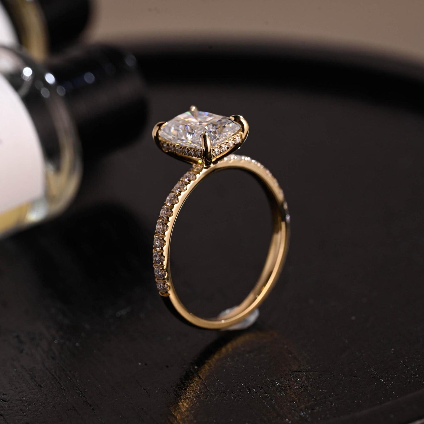 Round Halo, Pave & Split Shank Engagement Ring – 1.93 CT Lab Grown Diamond