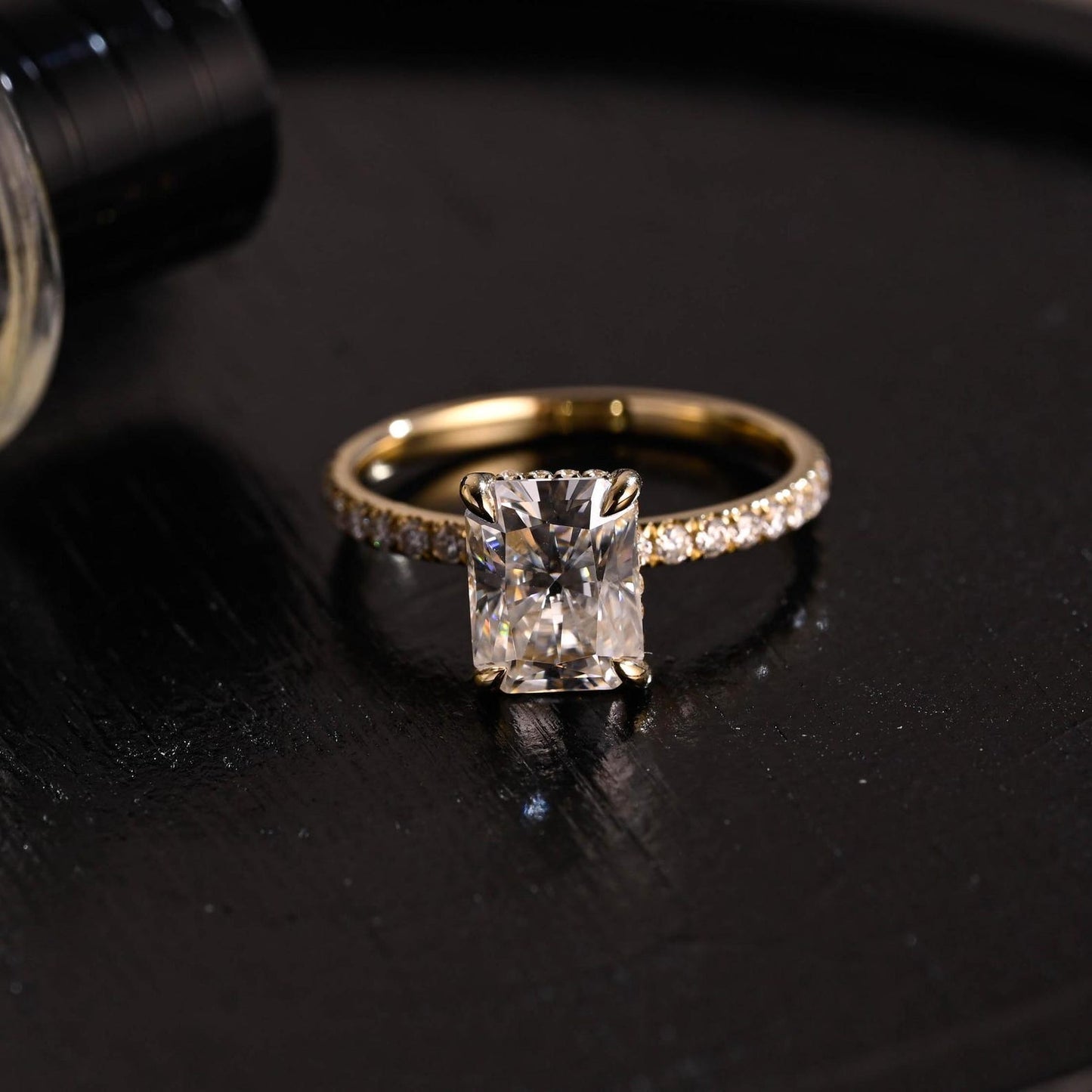 Round Halo, Pave & Split Shank Engagement Ring – 1.93 CT Lab Grown Diamond